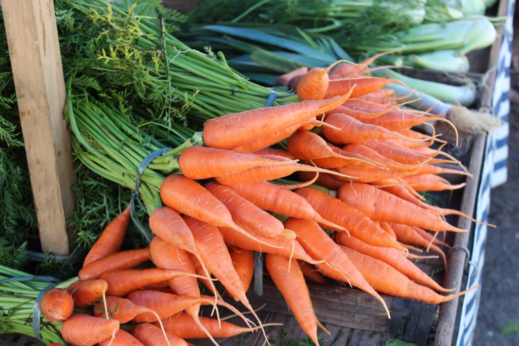 Delicious carrots just waiting to be chopped and served.