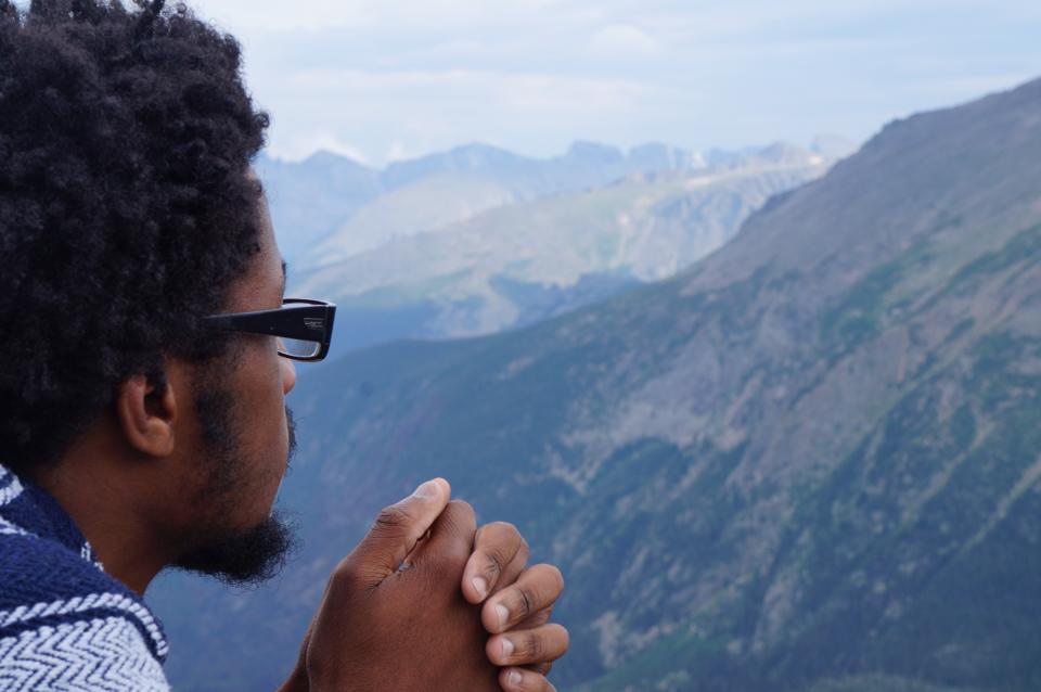A photo of me by my friend Tais at the Rocky Mountain Nation Park in Colorado. 